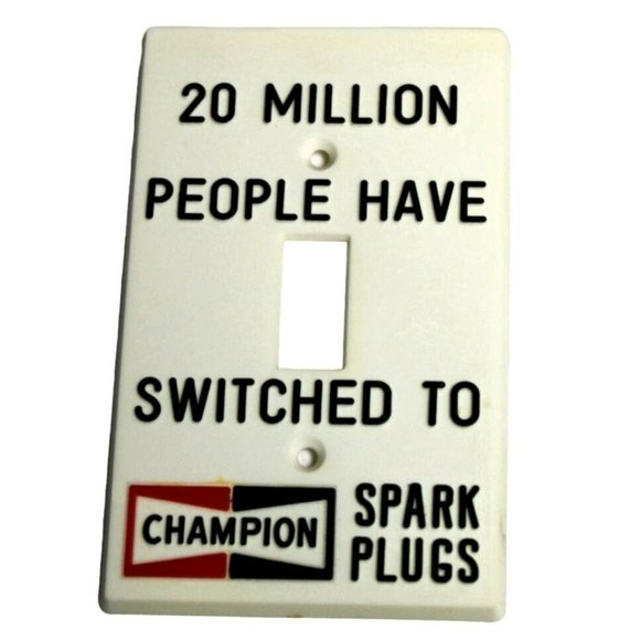 Rare Vintage Champion Spark Plug Light Switch cover - Picture 1 of 6